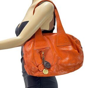 ALLA Sarah Sacthel Women's Leather Shoulder Bag Orange Zip Multi Compartments